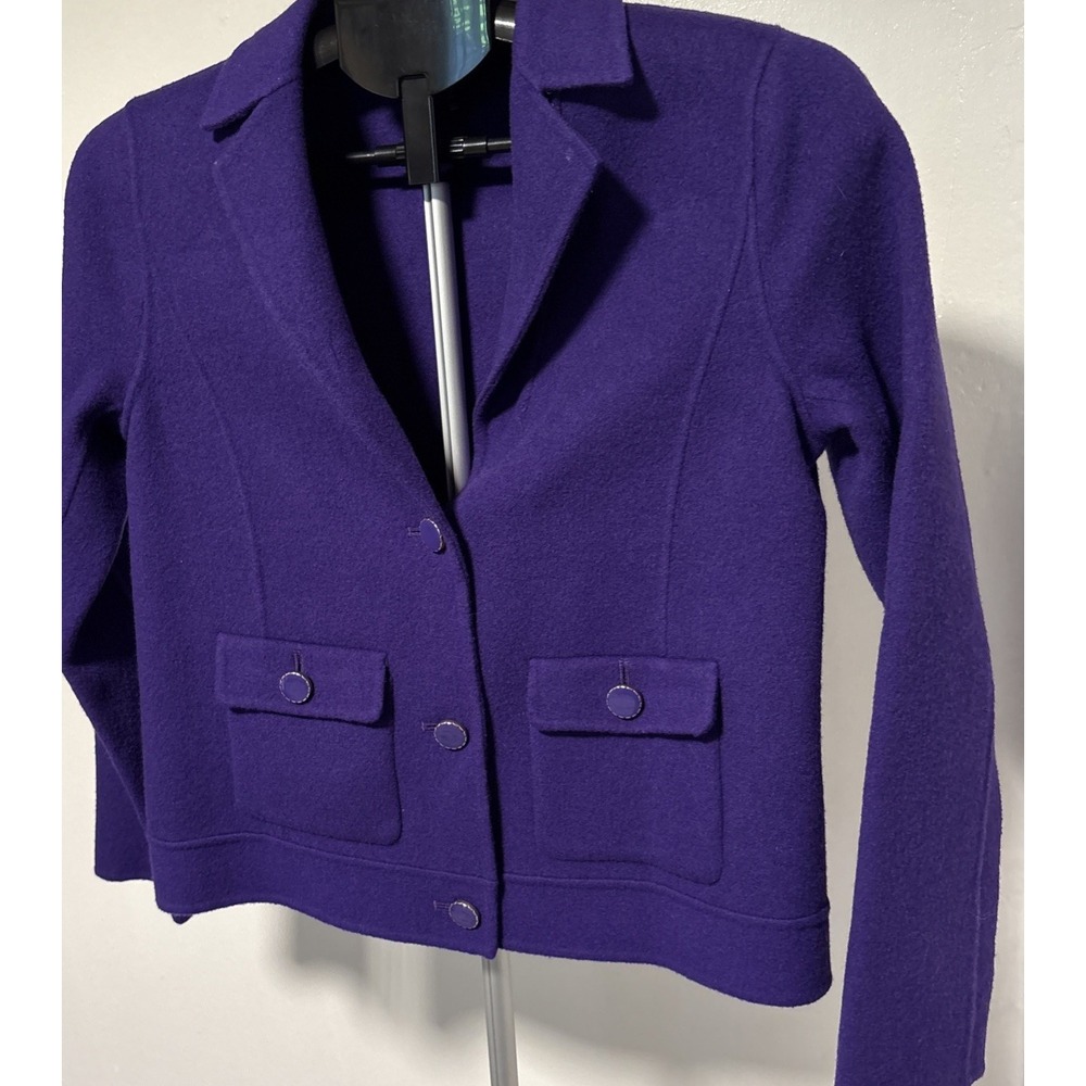 Talbots Petites Purple Blazer /Jacket Women's  Size 2p - Picture 4 of 9